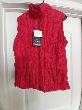 90 Degrees By Reflex M Puffer Sleeveless Red NWT